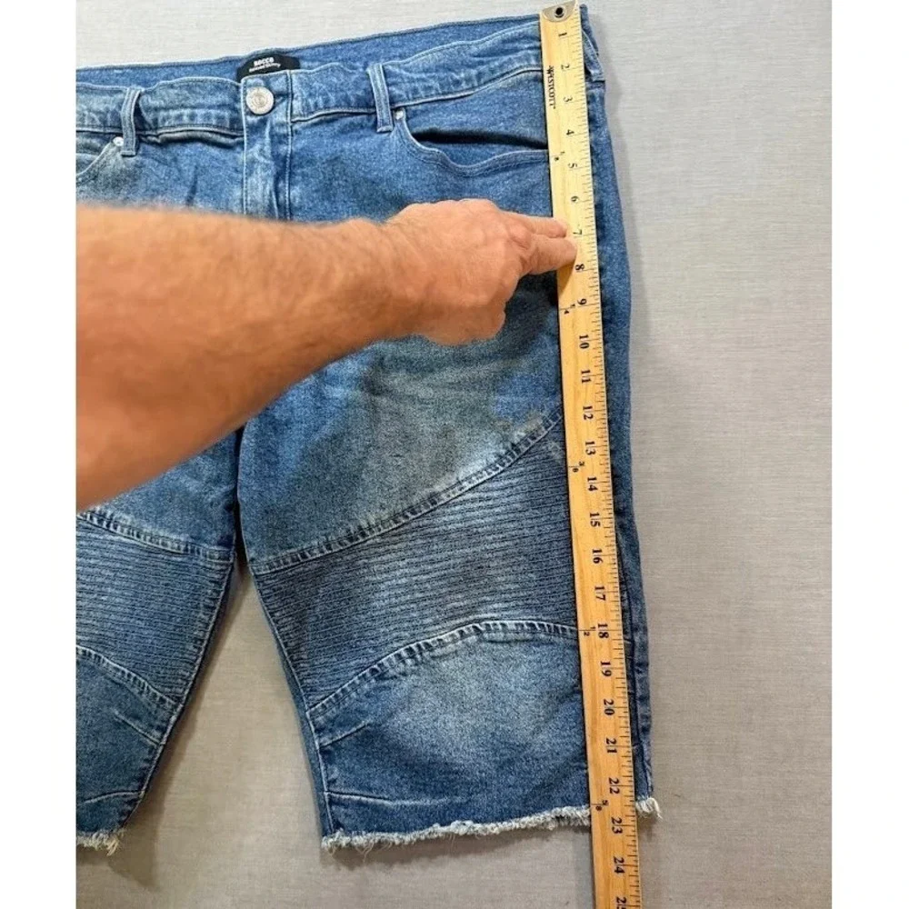 True Religion Rocco Moto Shorts Mens‎ 40 Whiskered Frayed Hem 40X12.